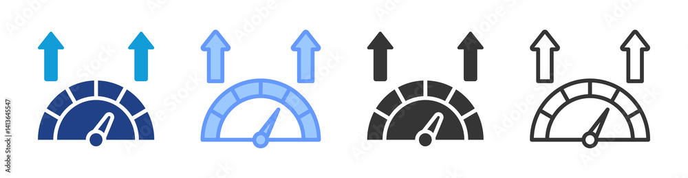 Poster Higher Levels Performance icon set multiple style collection
