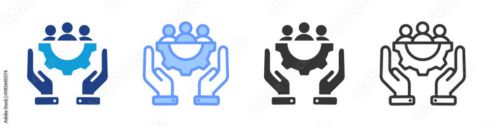Poster Human Resources icon set multiple style collection