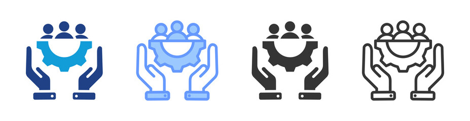 Human Resources icon set multiple style collection