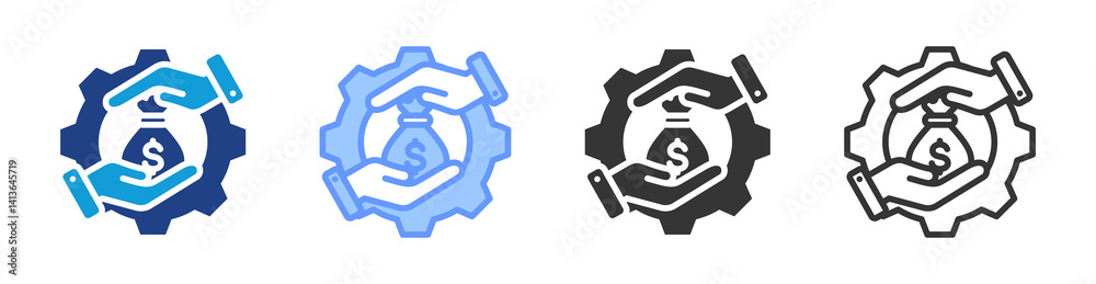 Poster Compersation icon set multiple style collection