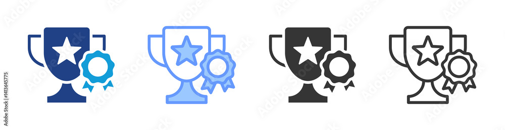 Poster awards icon set multiple style collection