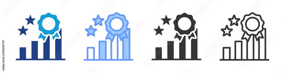 Poster Utility Level icon set multiple style collection