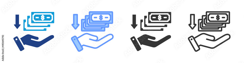Poster Receive A Bonus icon set multiple style collection