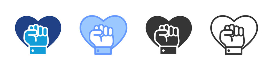 Fototapeta premium Empowerment icon set multiple style collection