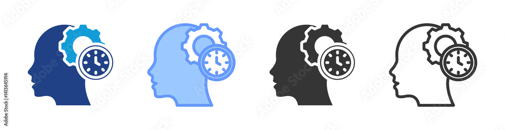 Aufkleber individual productivity icon set multiple style collection