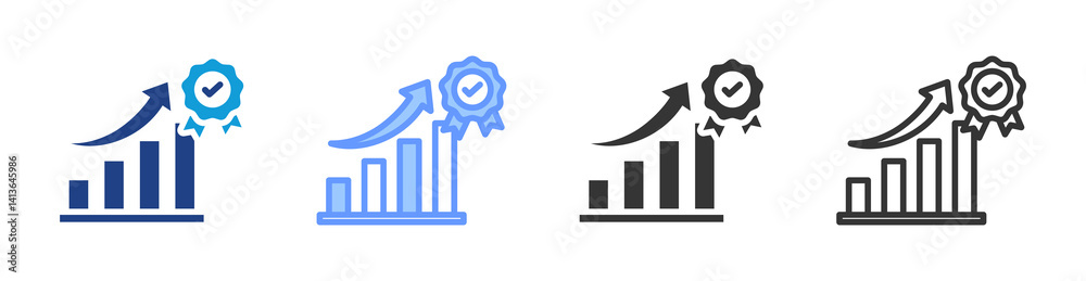Poster Performance Growth icon set multiple style collection