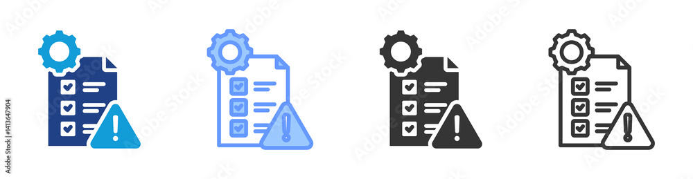 Poster mitigation plan icon set multiple style collection