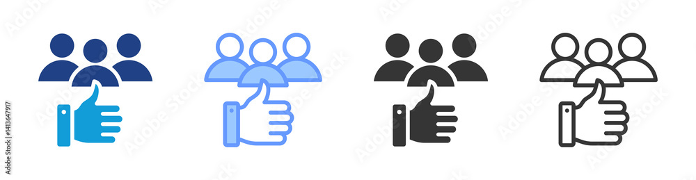 Poster Customer Satisfaction icon set multiple style collection