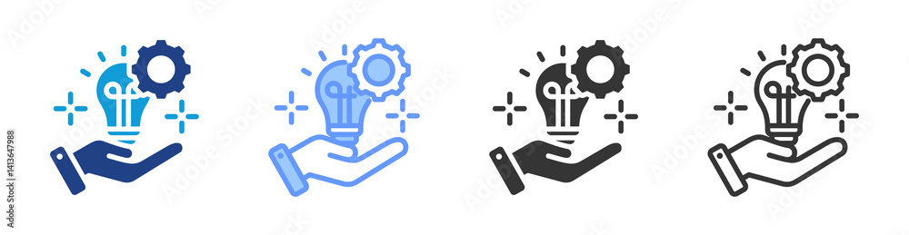 Poster innovation icon set multiple style collection