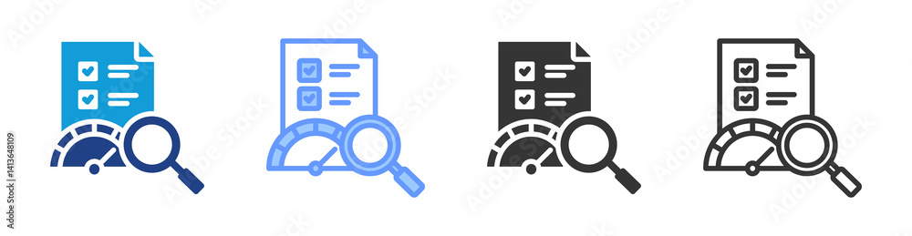 Fototapete performance evaluation icon set multiple style collection