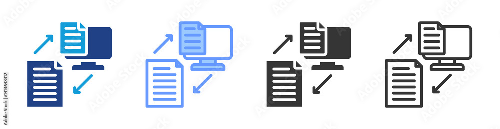 Poster Digital Transformation icon set multiple style collection