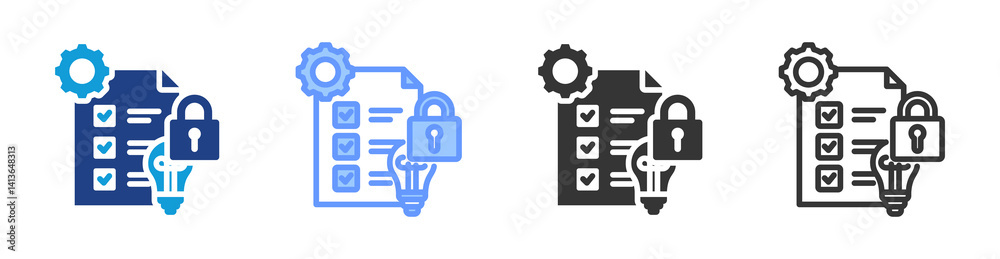 Poster Intelectual Property Management icon set multiple style collection