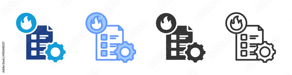 Poster disaster recovery plan icon set multiple style collection
