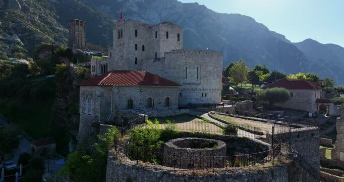 Kruj&euml; Castle, Kruj&euml;, Albania - a Historic Stone Fortress Nestled in the Albanian Mountains, Proudly Preserving the Legacy of National Hero Skanderbeg - Close Up