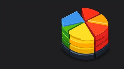 Colorful Pie Chart Template for Infographic Presentation Design