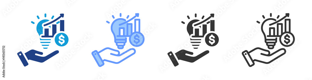 Poster innovation icon set multiple style collection