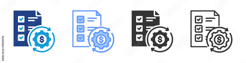 Poster Cost icon set multiple style collection