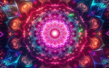 Vibrant Mandala Design with Glowing and Colorful Pattern