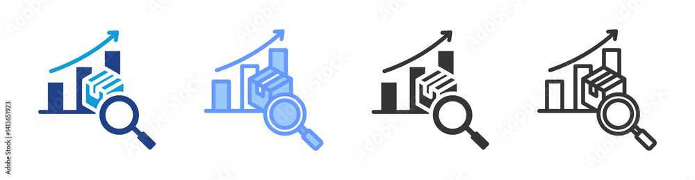 Poster Demand Analysis icon set multiple style collection