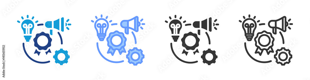 Poster Branding icon set multiple style collection