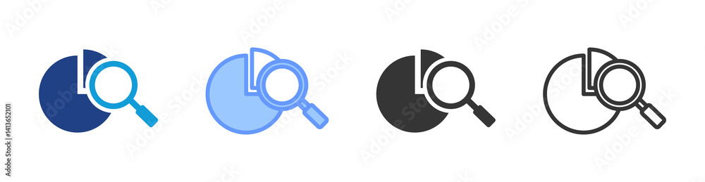 Poster Market Segmentation icon set multiple style collection