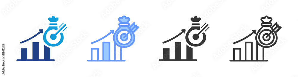 Poster Targeting icon set multiple style collection