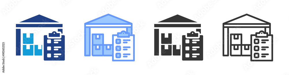 Poster inventory icon set multiple style collection