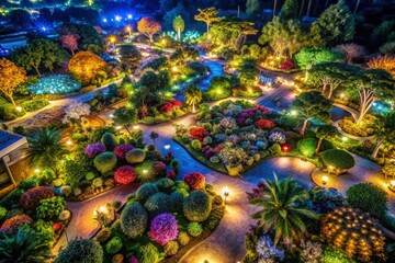 Obraz premium Illuminated Garden at Night
