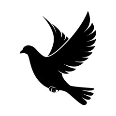 Obraz premium Black Dove Silhouette Vector