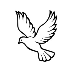 White Dove Vector Illustration - Peace Symbol