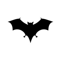 Bat Silhouette Icon - Black Vector