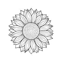 Sunflower Outline Floral Design