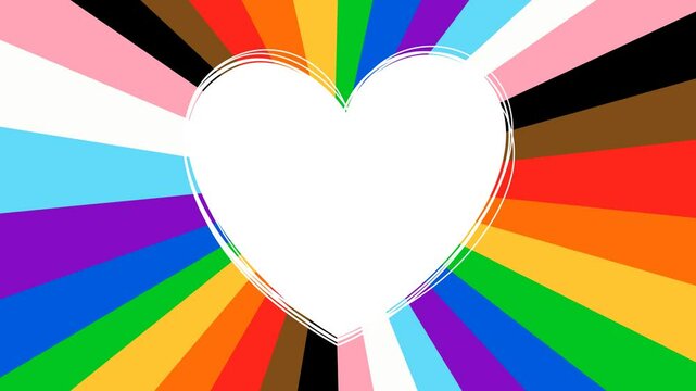 white heart on background lgbt symbol, rainbow flag, lgbtq pride month