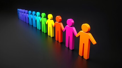 Emotional Guidance Scale with Group of Colorful Icons Holding Hands