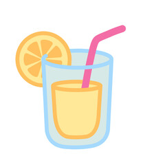 glass of orange juice with straw