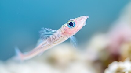 Naklejka premium Translucent pink fish underwater scene ocean wildlife nature photography