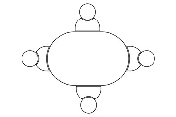 Table Seating Arrangement Icon, Dining Table seating Design vector on white background.