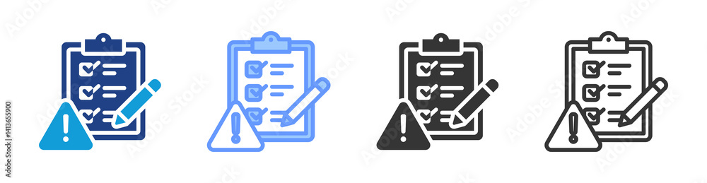 Poster Incident Reporting icon set multiple style collection