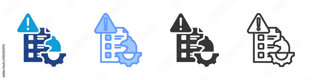 Poster Risk Management Strategies icon set multiple style collection