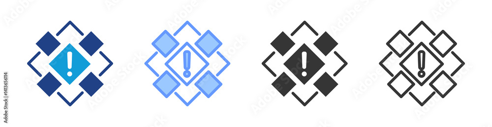 Poster Hazard Pictogram icon set multiple style collection