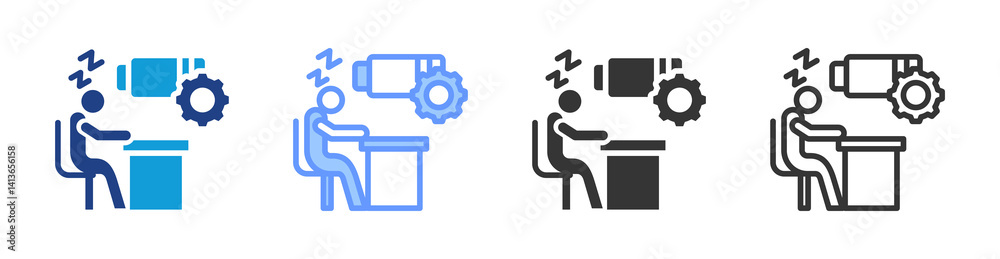 Poster Fatigue Management icon set multiple style collection