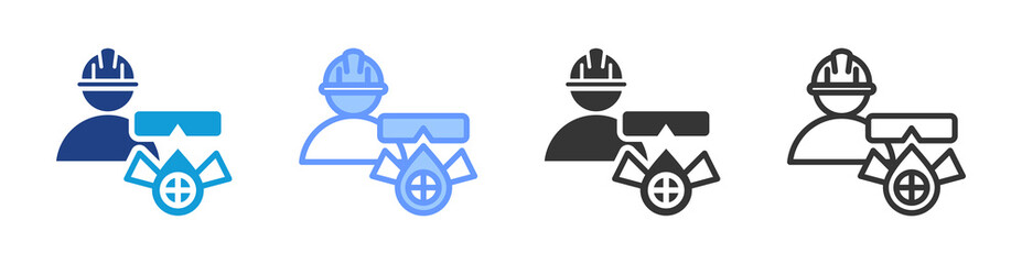 Respiratory Protection icon set multiple style collection