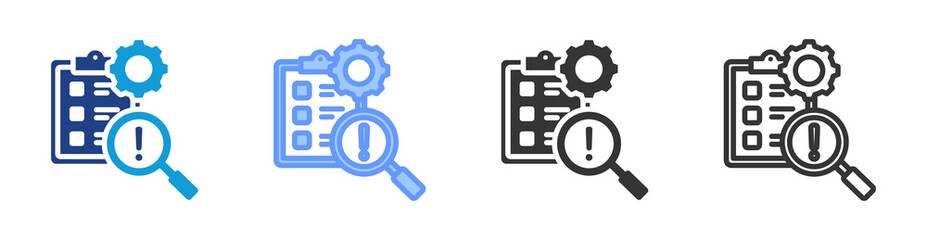 Job Hazard Analysis icon set multiple style collection