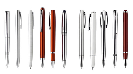 Isolated Collection Of Pens Against Black Background