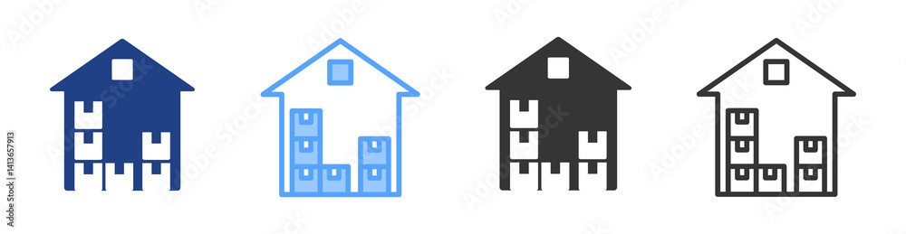 Poster wholesaler icon set multiple style collection