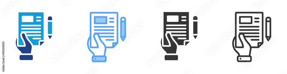 Poster Take It icon set multiple style collection