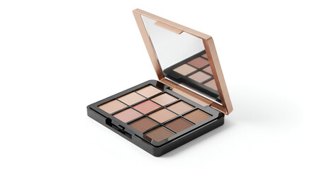 Makeup compact mockup open on white background