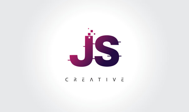 Digital Glitch JS Letter Logo | Modern Creative Branding Design | Technology Business Identity"