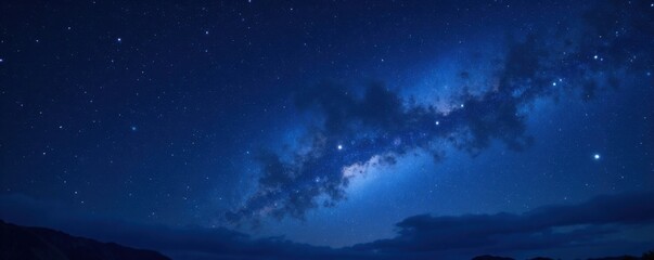 Celestial canvas with twinkling stars against dark midnight sky, cosmos, , space