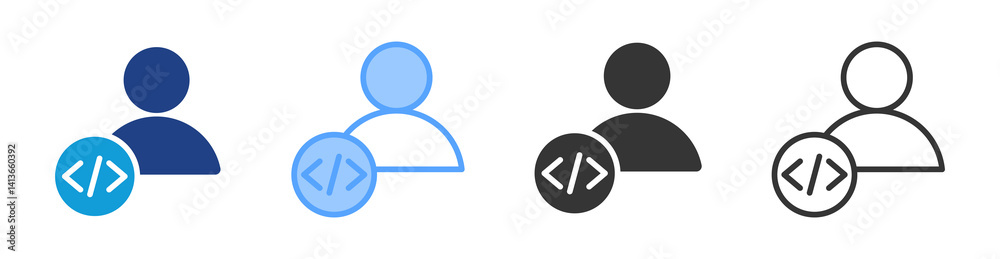 Aufkleber User icon set multiple style collection